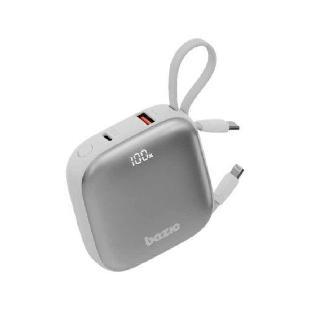Bazic GoPower Fusion 4 in 1 Power Bank With Build in USB-C And Lightning Cable 10000mAh - Vanilla