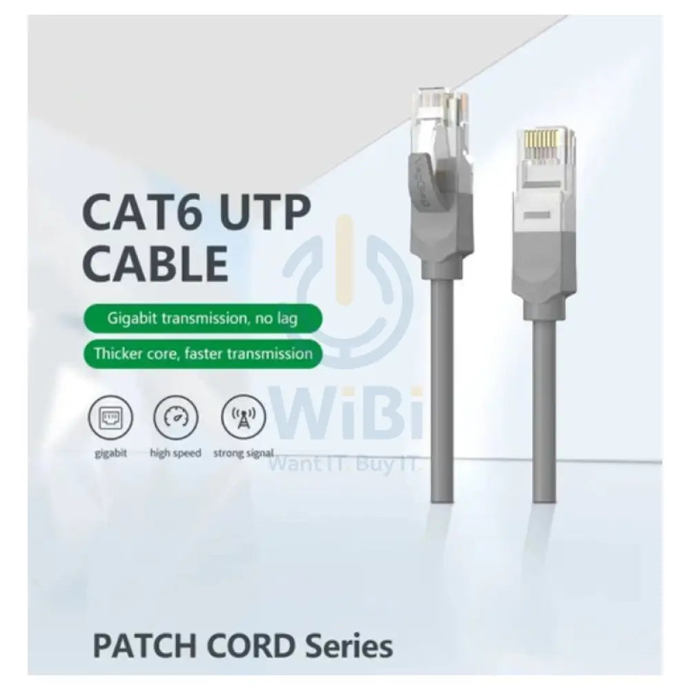 VegGieg UTP Ethernet Patch Cable - CAT6 / 0.9 Meter / Grey Networking Products > CAT6 Network Cables