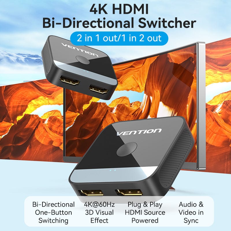 Vention Bi-Directional HDMI Switch 4K - Black