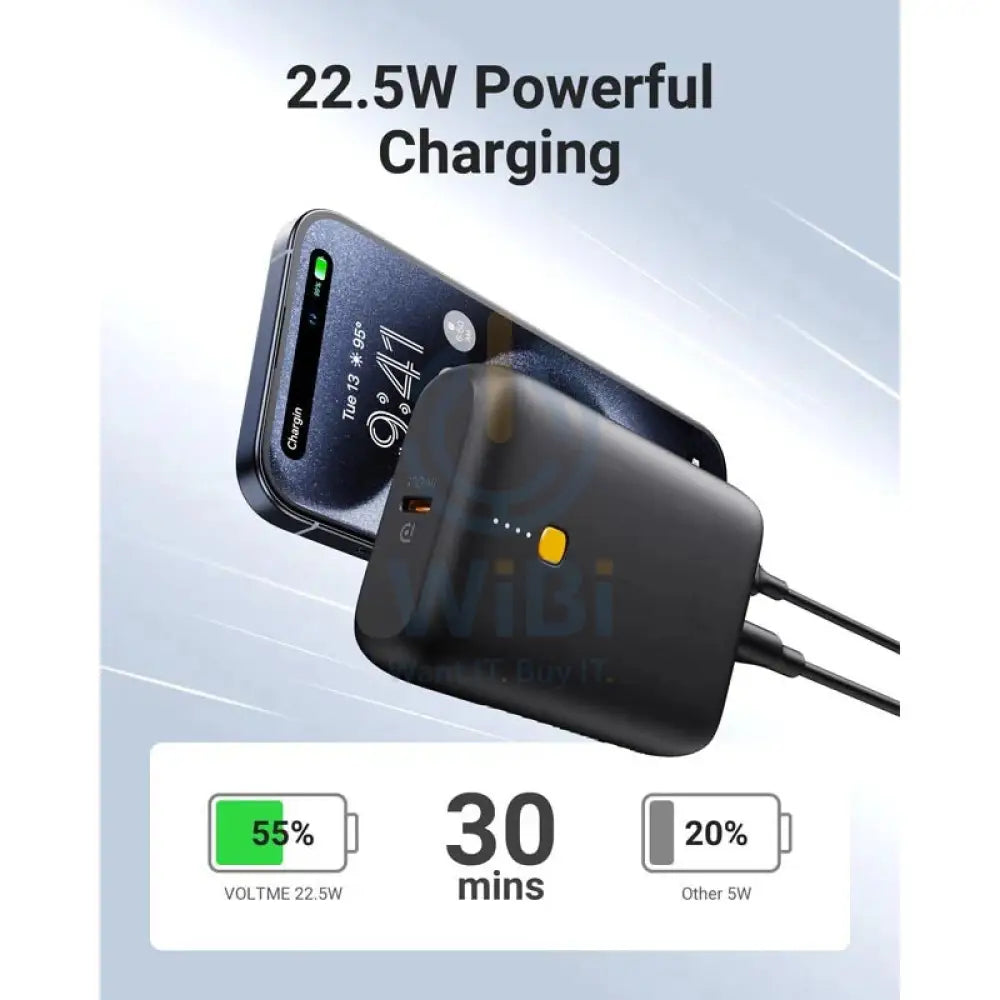 VOLTME Hypercore Lite Power Bank - 10000mAh / 22.5W / USB-C / USB-A / Black Accessories > Power Bank