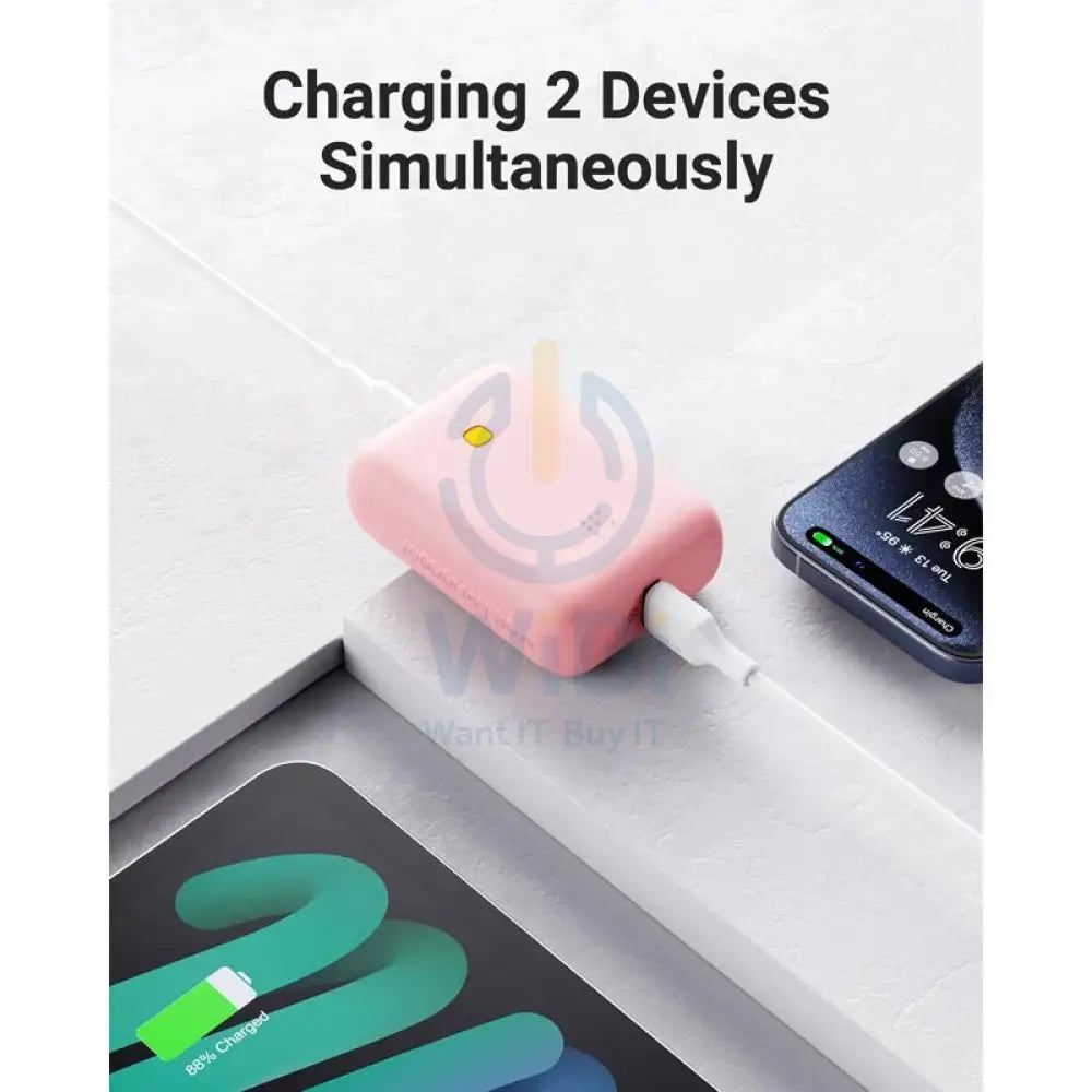 VOLTME Hypercore Lite Power Bank - 10000mAh / 22.5W / USB-C / USB-A / Pink Accessories > Power Bank