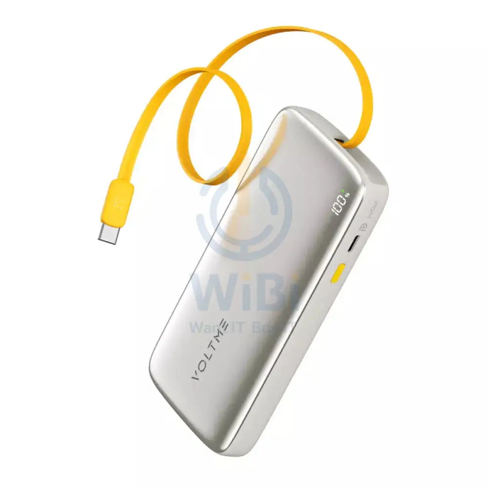 VOLTME Hypercore Rollz Power Bank Built-in Retractable Cable - 10000mAh / 30W / USB-C / Grey Accessories > Power Bank