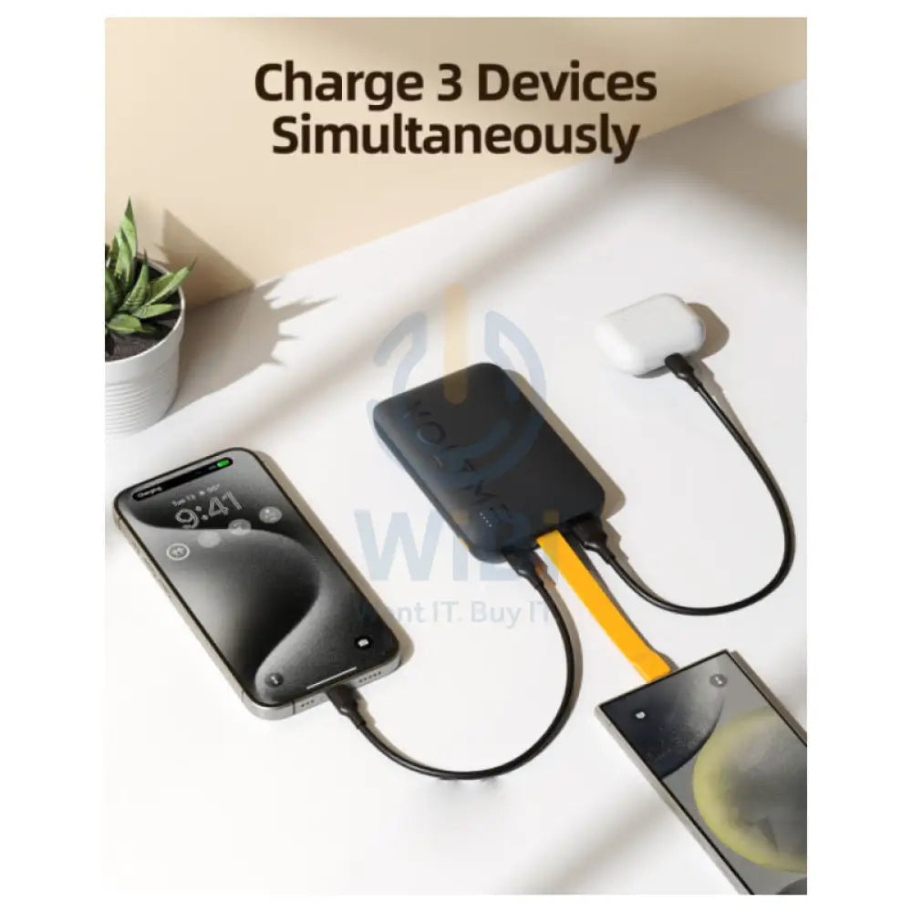 VOLTME Hypercore Sling Power Bank Built-In USB-C Cable - 10000mAh / 22.5W / USB-C / USB-A / Black Accessories > Power