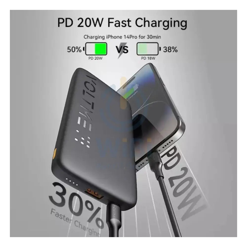 VOLTME Hypercore Ultra-Thin Power Bank - 10000mAh / 22.5W / USB-C / USB-A / Black Accessories > Power Bank