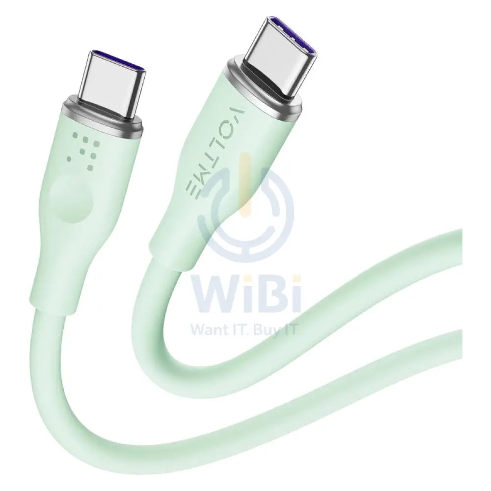 VOLTME Powerlink Moss Liquid Silicon Cable - 1 Meter / 100W / USB-C / Emarker Green Accessories > Cables & Converters >