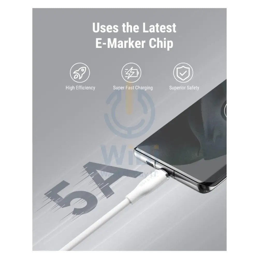 VOLTME Powerlink Moss Liquid Silicon Cable - 1 Meter / 100W / USB-C / Emarker White Accessories > Cables & Converters >