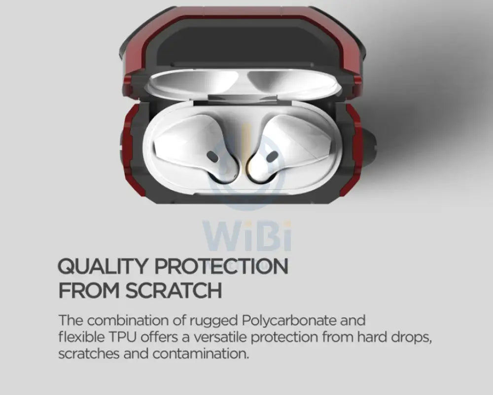 VRS Design Airpods 1 & 2 Active Case - Metal Red Accessories > Mobiles & Tablets