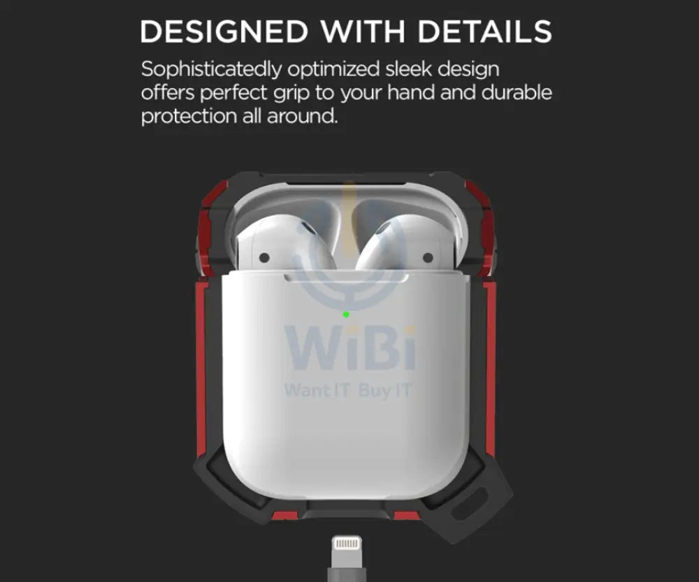 VRS Design Airpods 1 & 2 Active Case - Metal Red Accessories > Mobiles & Tablets