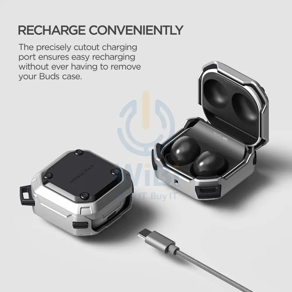 VRS Design Galaxy Buds 2/Buds Pro/Buds Live Active Case - Light Silver Accessories > Mobiles & Tablets > Tablets
