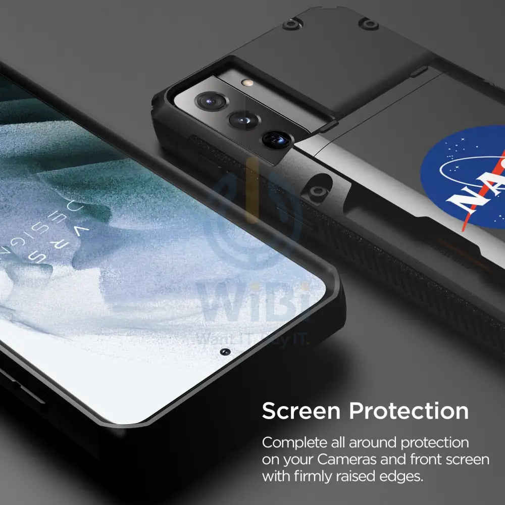 VRS Design Galaxy S21 Plus Damda Glide Pro Case - Black - Nasa - Earth Accessories > Mobiles & Tablets