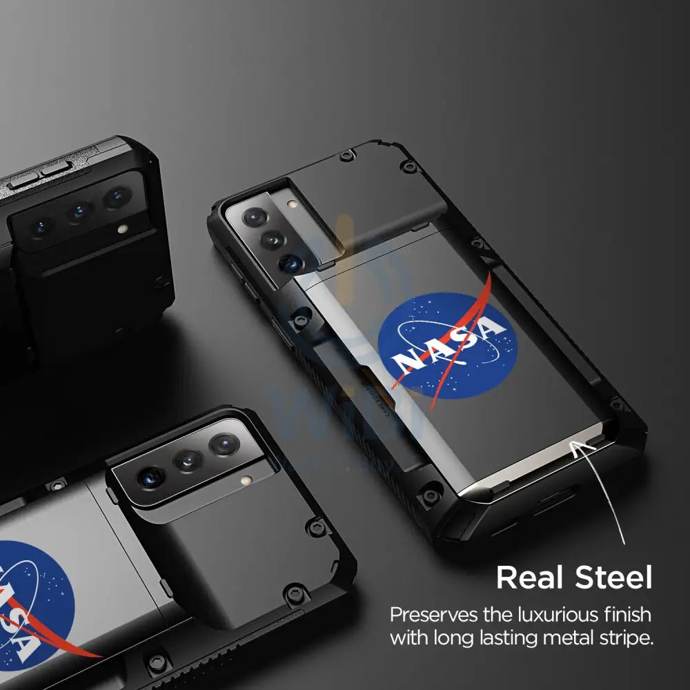 VRS Design Galaxy S21 Plus Damda Glide Pro Case - Black - Nasa - Earth Accessories > Mobiles & Tablets