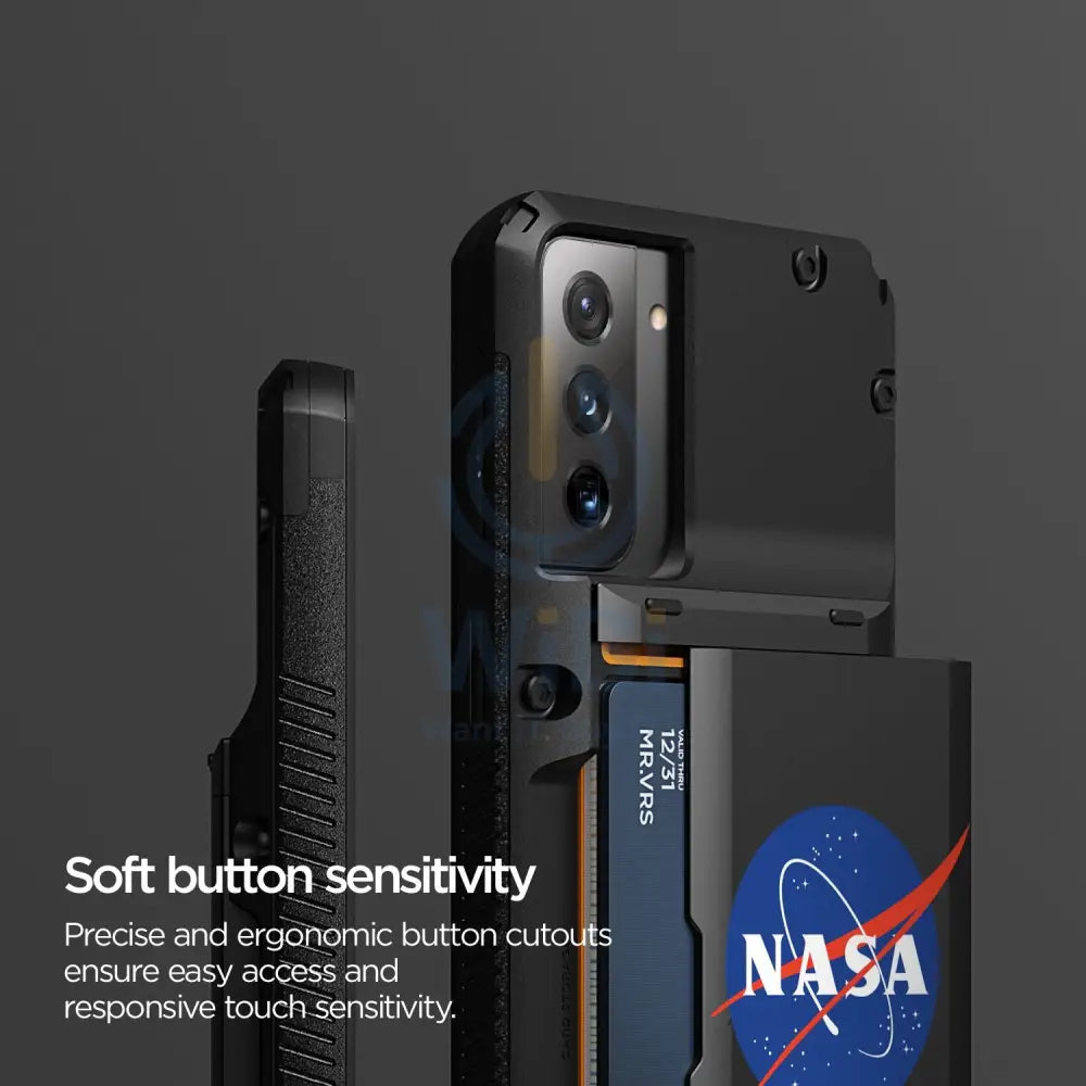 VRS Design Galaxy S21 Plus Damda Glide Pro Case - Black - Nasa - Earth Accessories > Mobiles & Tablets