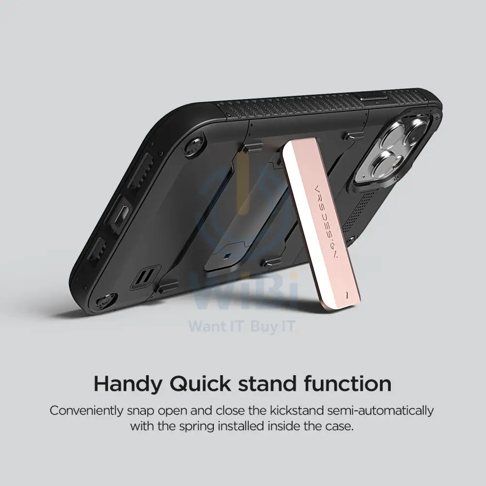 VRS Design iPhone 12 / iPhone 12 Pro Quickstand Case - Black/Bronze Accessories > Mobiles & Tablets