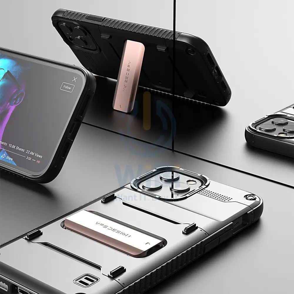 VRS Design iPhone 12 / iPhone 12 Pro Quickstand Case - Black/Bronze Accessories > Mobiles & Tablets