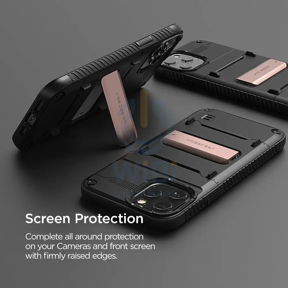 VRS Design iPhone 12 / iPhone 12 Pro Quickstand Case - Black/Bronze Accessories > Mobiles & Tablets