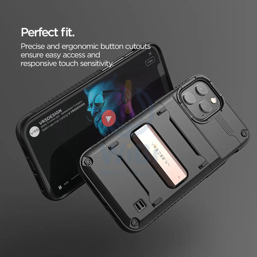 VRS Design iPhone 12 / iPhone 12 Pro Quickstand Case - Black/Bronze Accessories > Mobiles & Tablets