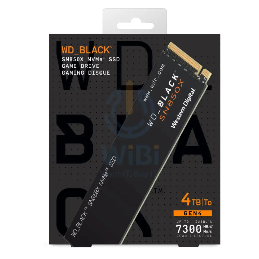 WD Black SN850X NVMe SSD - 4TB / M.2 2280 / Up to 7300MB/s / PCIe 4 x4 - SSD (Solid State Drive) Storage > Solid State