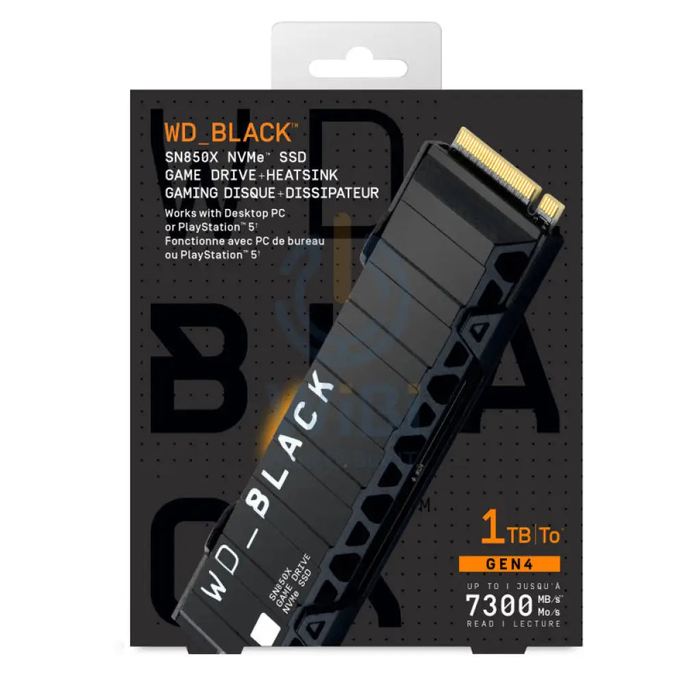 WD Black SN850X NVMe SSD with Heatsink - 1TB / M.2 2280 / Up to 7300MB/s / PCIe 4 x4 - SSD (Solid State Drive) Storage
