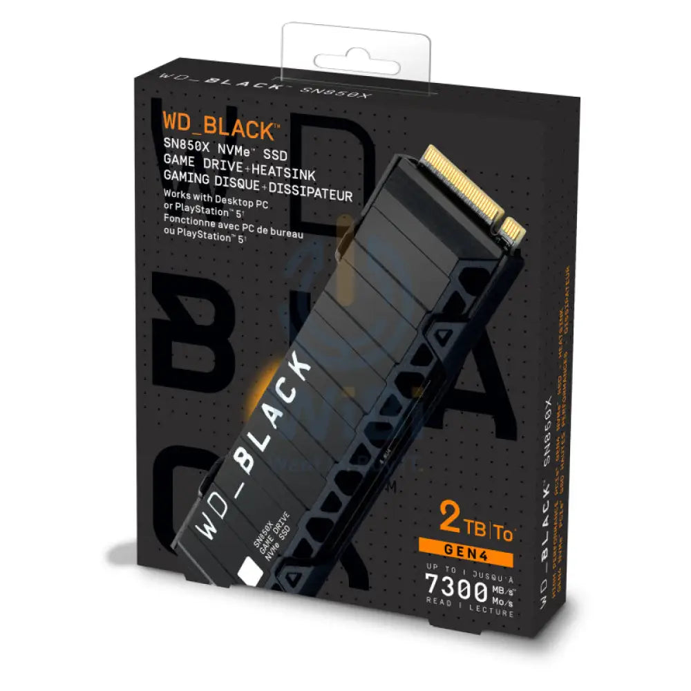 WD Black SN850X NVMe SSD with Heatsink - 2TB / M.2 2280 / Up to 7300MB/s / PCIe 4 x4 - SSD (Solid State Drive) Storage