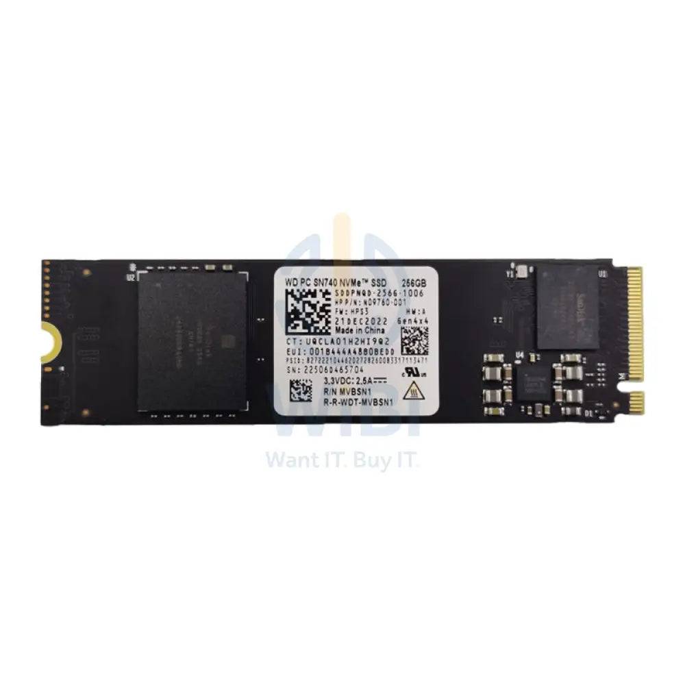 WD PC SN740 M.2 PCIe NVMe SSD - 256GB / M.2 2280 / PCIe 4.0 / Open - SSD (Solid State Drive) Storage > Solid State Drive