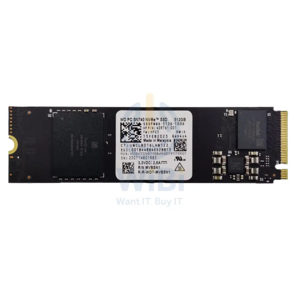 WD PC SN740 M.2 PCIe NVMe SSD - 512GB / M.2 2280 / PCIe 4.0 / Open - SSD (Solid State Drive) Storage > Solid State Drive