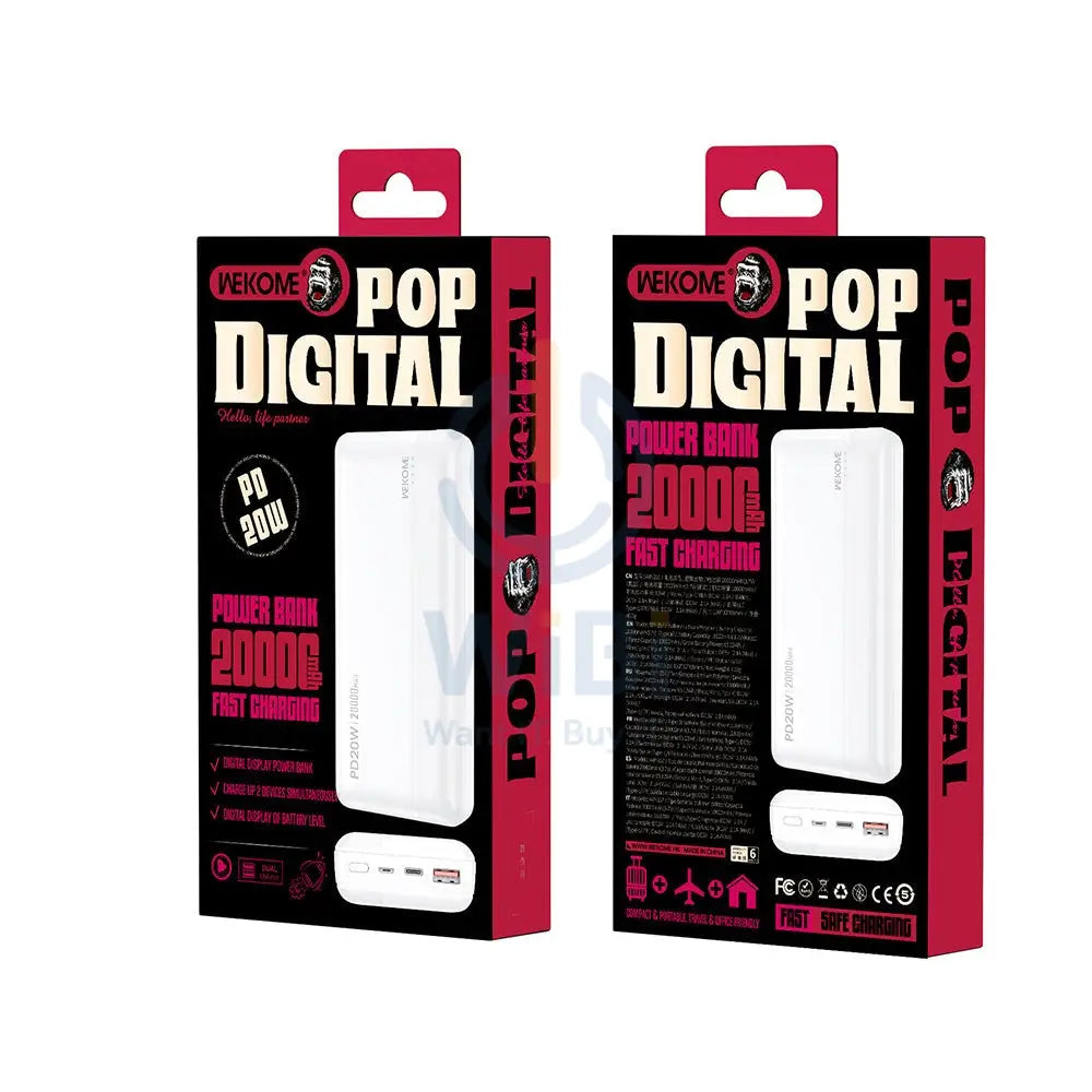 WEKOME WP-04 Tidal Energy Series 20000mAh 20W Fast Charge Power Bank - White Accessories > Power Bank