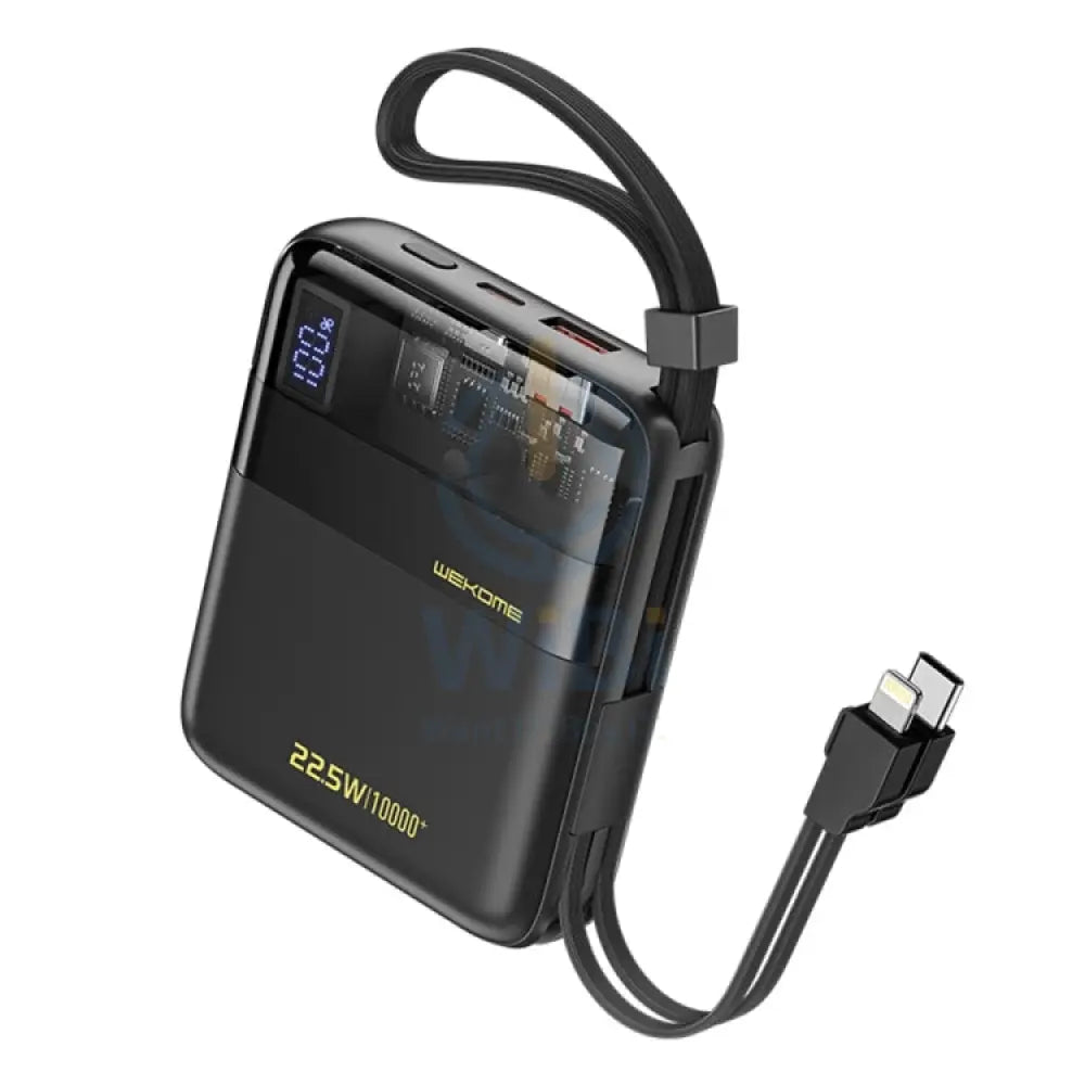 Wekome WP-309 10000mAh 22.5W Super Fast Charge Power Bank with Cable - Black Accessories > Power Bank