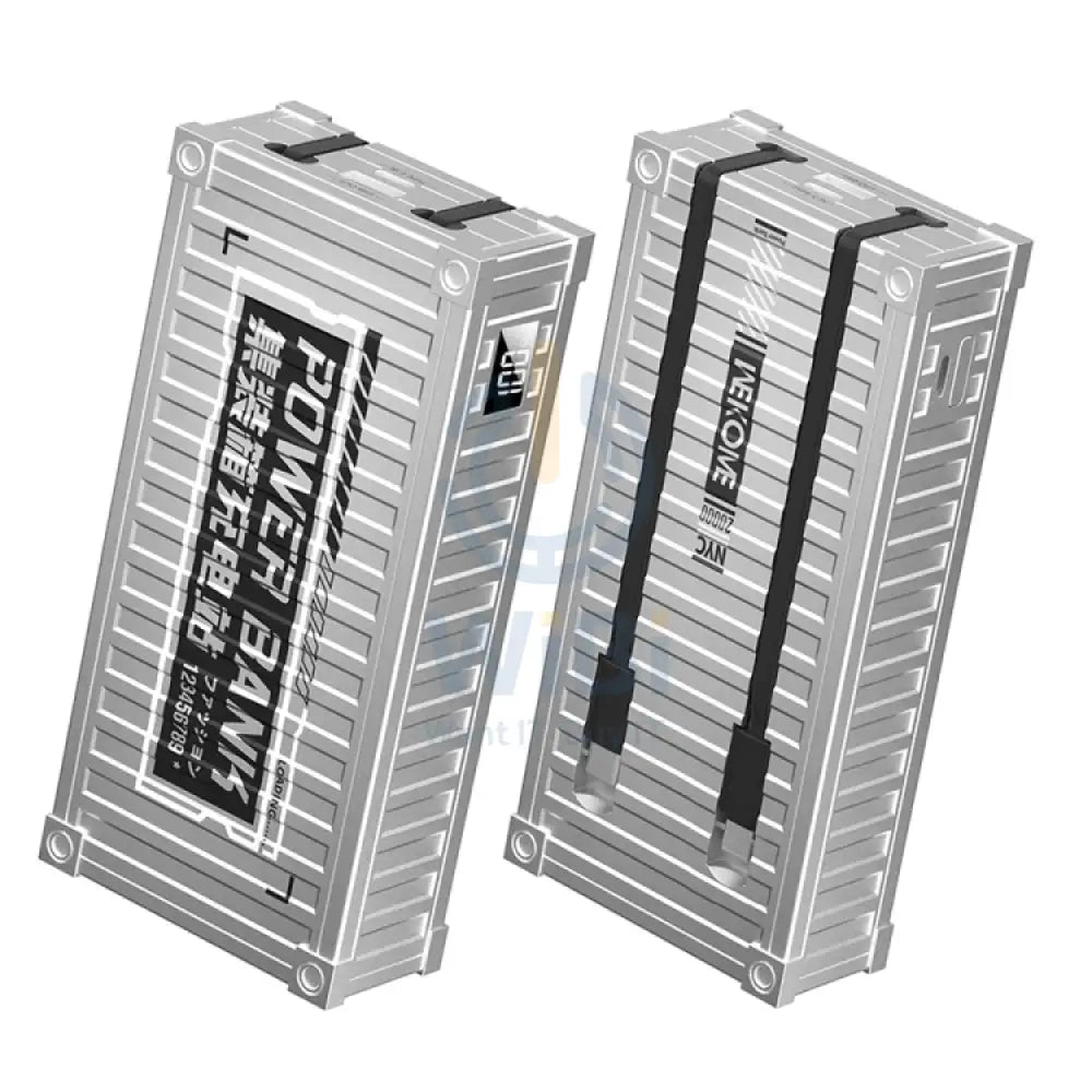 WEKOME WP-341 20000mAh Container Series 22.5W Super Fast Charging Power Bank with Cable - Silver Accessories > Power