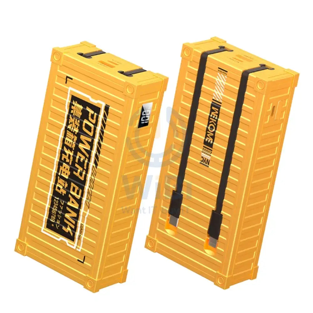 WEKOME WP-341 20000mAh Container Series 22.5W Super Fast Charging Power Bank with Cable - Yellow Accessories > Power
