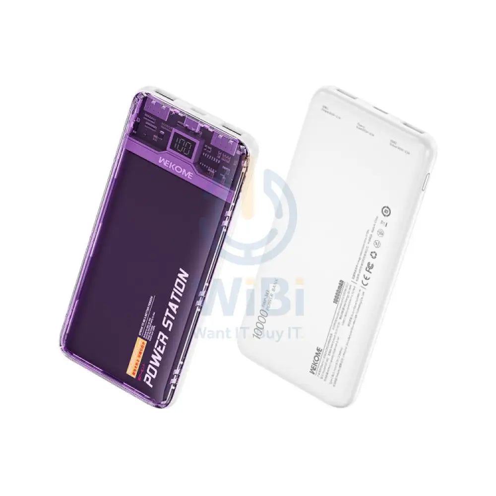 Wekome WP-343 10000mAh Pioneer 2 Generation Transparent Fast Charge Power Bank - Prpule Accessories > Power Bank