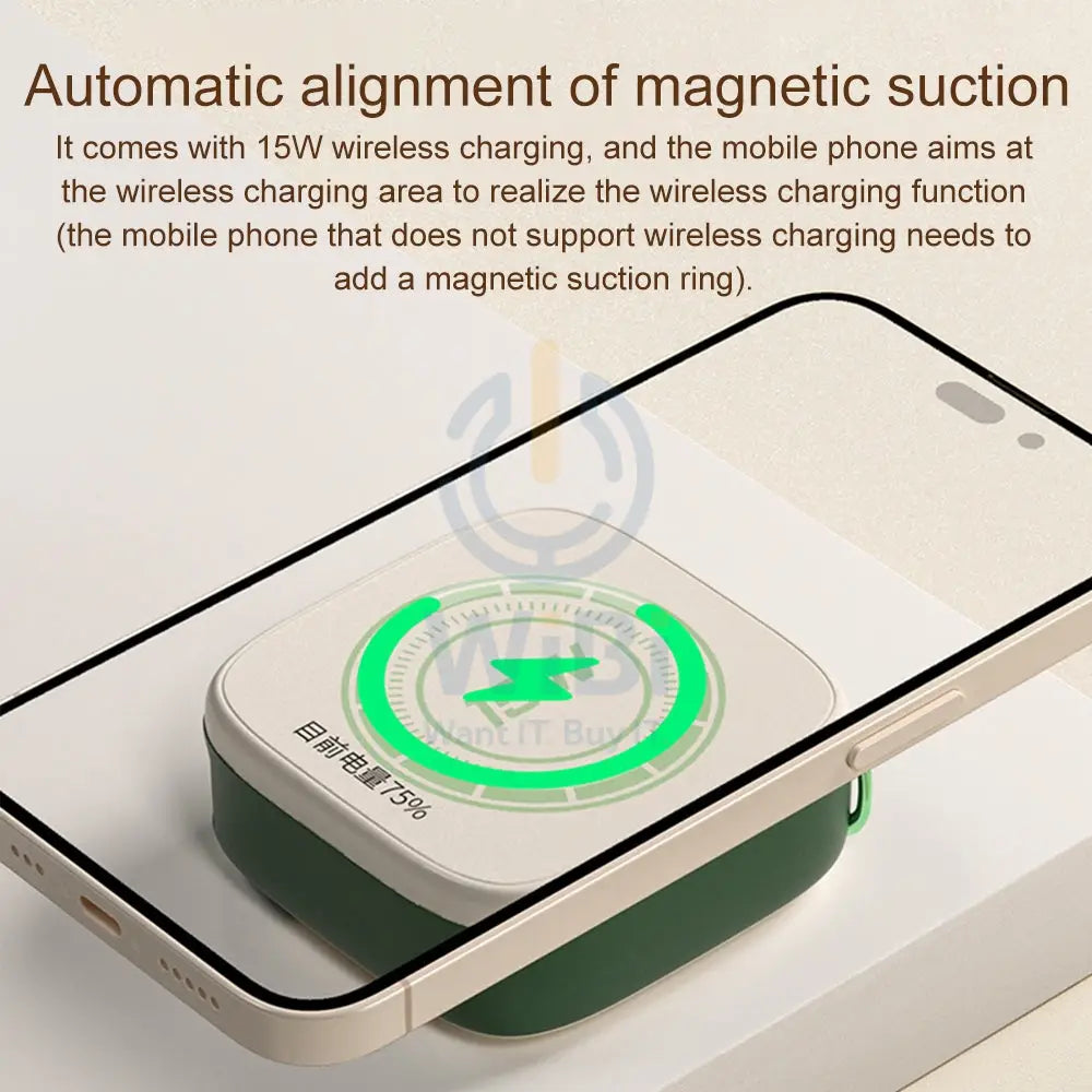 Wekome WP-365 Retro Series 10000mAh Camera 15W Magnetic Fast Charging Power Bank - Black & white Accessories > Power