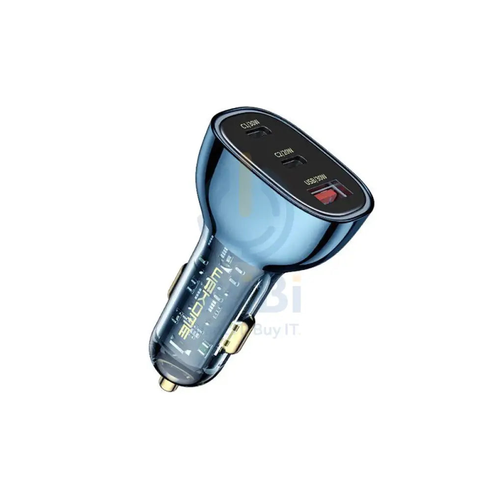 Wekome WP-C42 2C1U Car Chager - Crystal Blue Accessories > Power Adapters