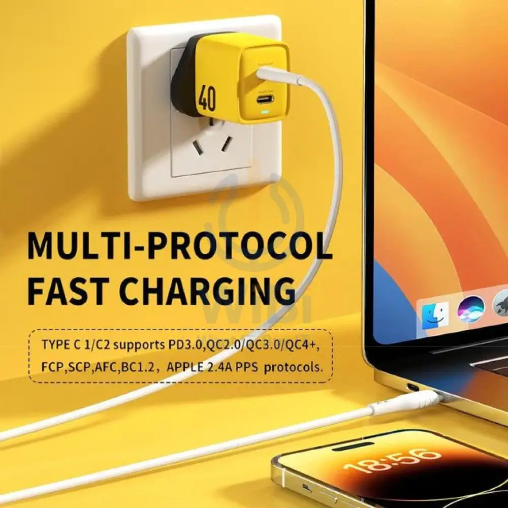 Wekome WP-U128 40W Dual USB-C/Type-C Interface Gallium Nitride Charger Accessories > Power Adapters