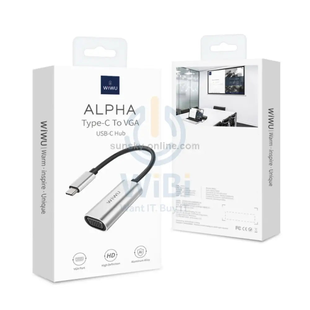 Wiwu Alpha Type-C To Vga Hub - Gray Accessories > Mobiles & Tablets > Tablets