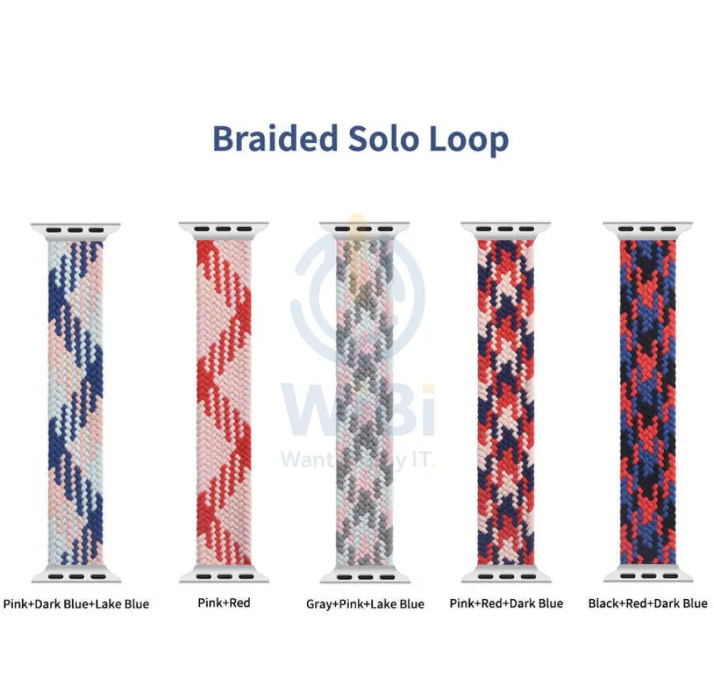 Wiwu Braided Loop Watch Band - Apple Watch 42/44/45/49Mm / Pink/Red/Dark Blue Accessories > Smart Watches > Straps