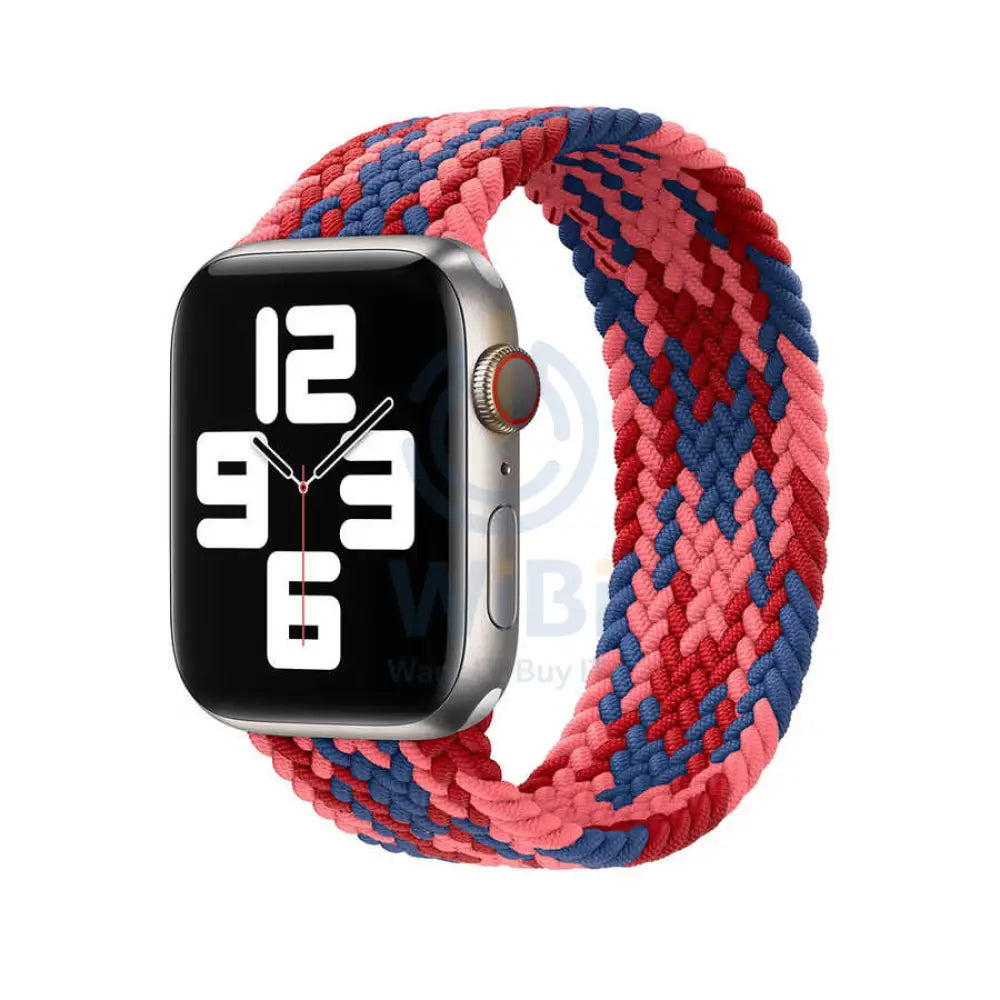 Wiwu Braided Loop Watch Band - Apple Watch 42/44/45/49Mm / Pink/Red/Dark Blue Accessories > Smart Watches > Straps