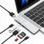 Wiwu USB Type-C 7 In 1 Hub Aluminum Case - Macbook-T8 / Silver Accessories > USB Hub