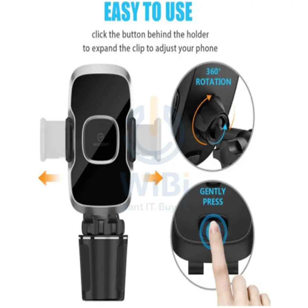 Wixgear Cup Mount Phone Holder - Black Accessories > Mobiles & Tablets > Mobiles > Mobile Holder / Stands