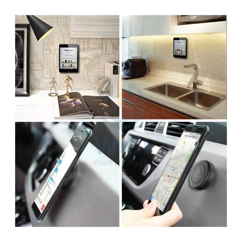 WIXGEAR Magnetic Flat Stick Car Mount - Black Accessories > Mobiles & Tablets > Mobiles > Mobile Holder / Stands