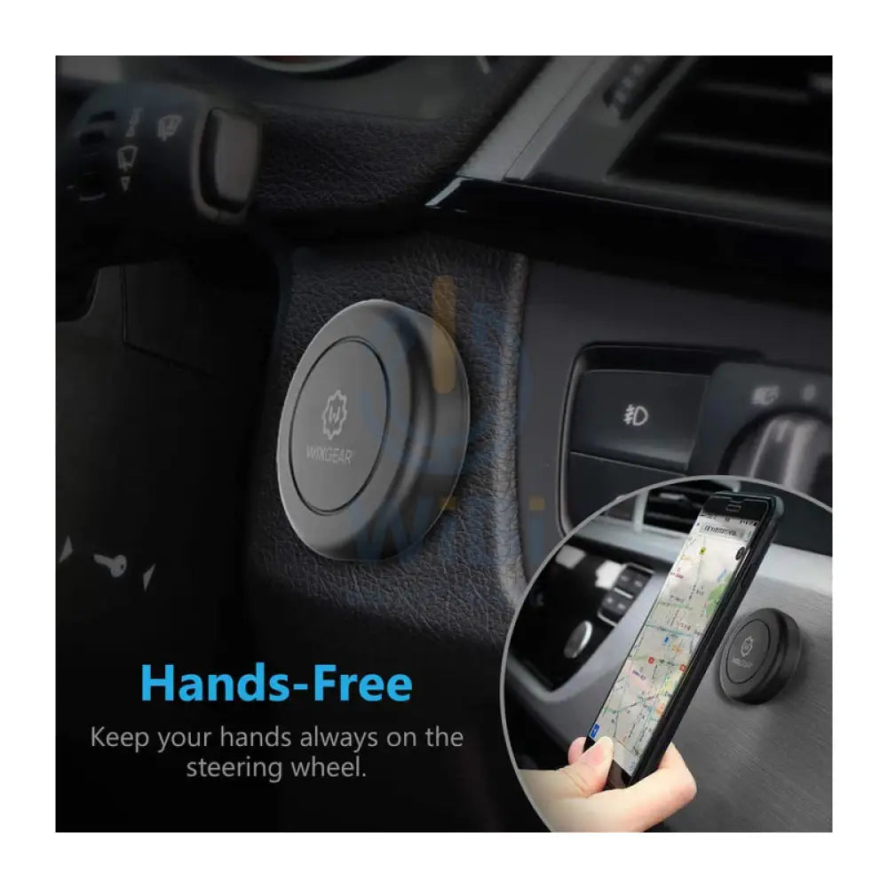 WIXGEAR Magnetic Flat Stick Car Mount - Black Accessories > Mobiles & Tablets > Mobiles > Mobile Holder / Stands