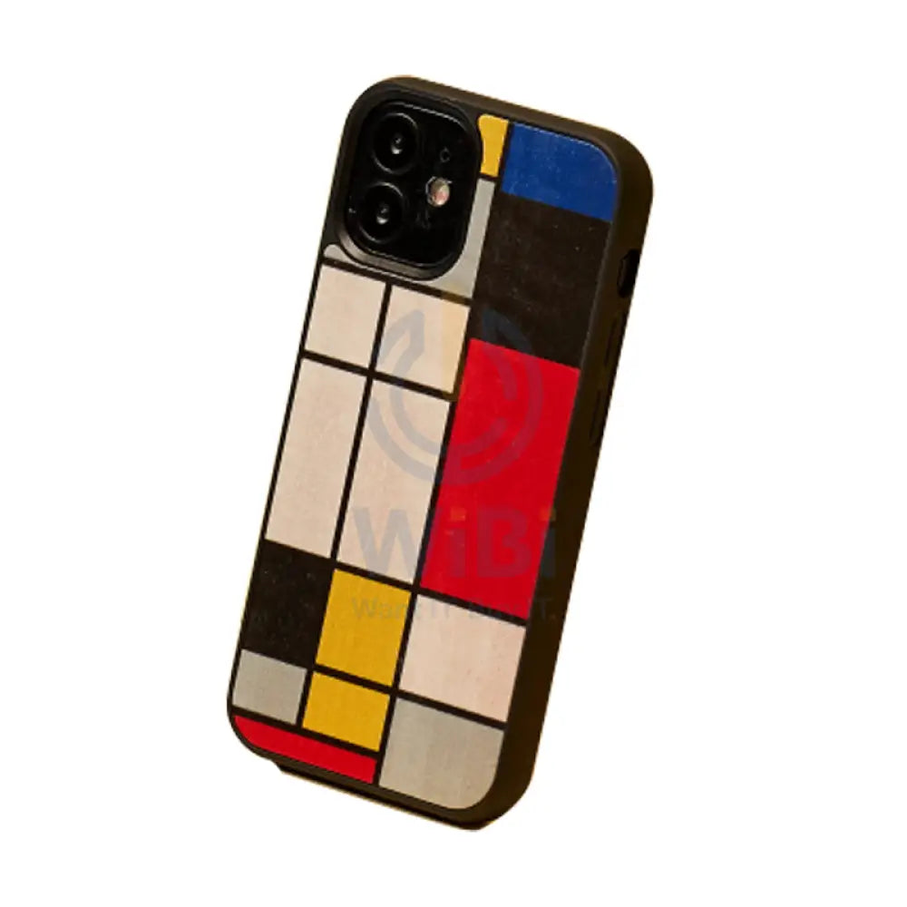 Wooden Case For iPhone 12 & 12 Pro - Mondrian Wood Accessories > Mobiles & Tablets > Offer Zone
