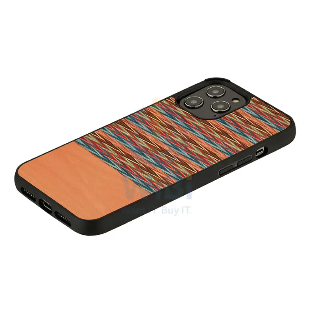 Wooden Case For iPhone 13 Pro - Browny Check Accessories > Mobiles & Tablets > Offer Zone