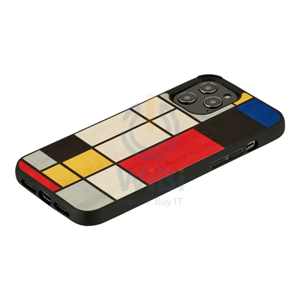 Wooden Case For iPhone 13 Pro Max - Mondrian Wood Accessories > Mobiles & Tablets > Offer Zone