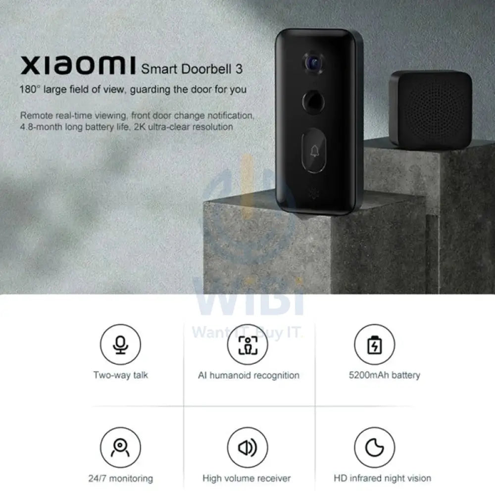 Xiaomi Mi Smart Doorbell 3 - Black Accessories > Smart Devices