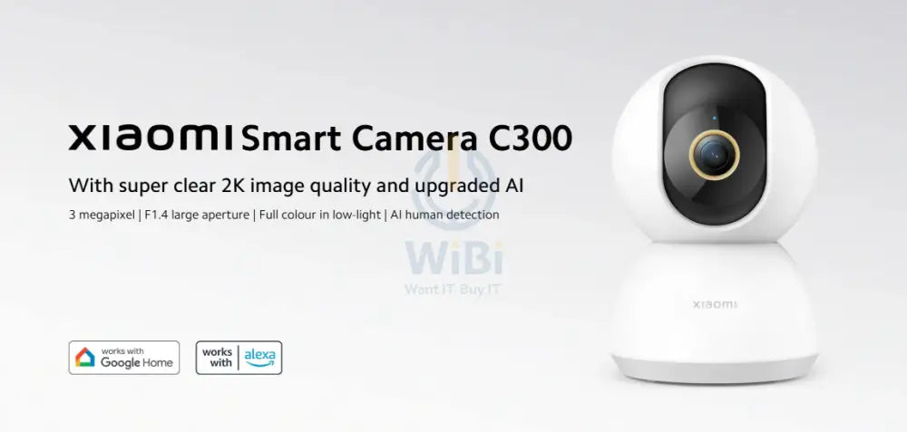 Xiaomi Smart Camera C300 - 3MP / F1.4 large aperture / Two-way Intercom / AI Human Detection / White Cameras > Security