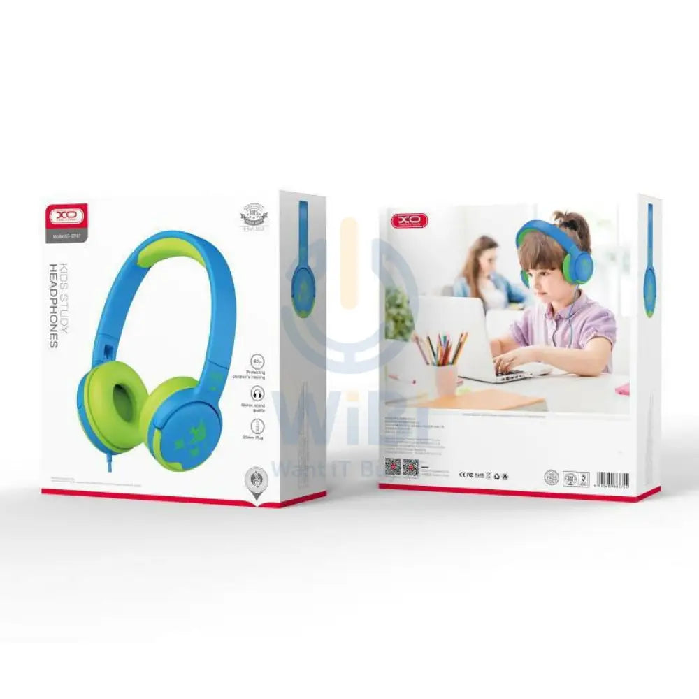 XO EP47 Kids Wired Headphone Wired / 1.2 Meter / Blue/Green Accessories > Audio > Headphones