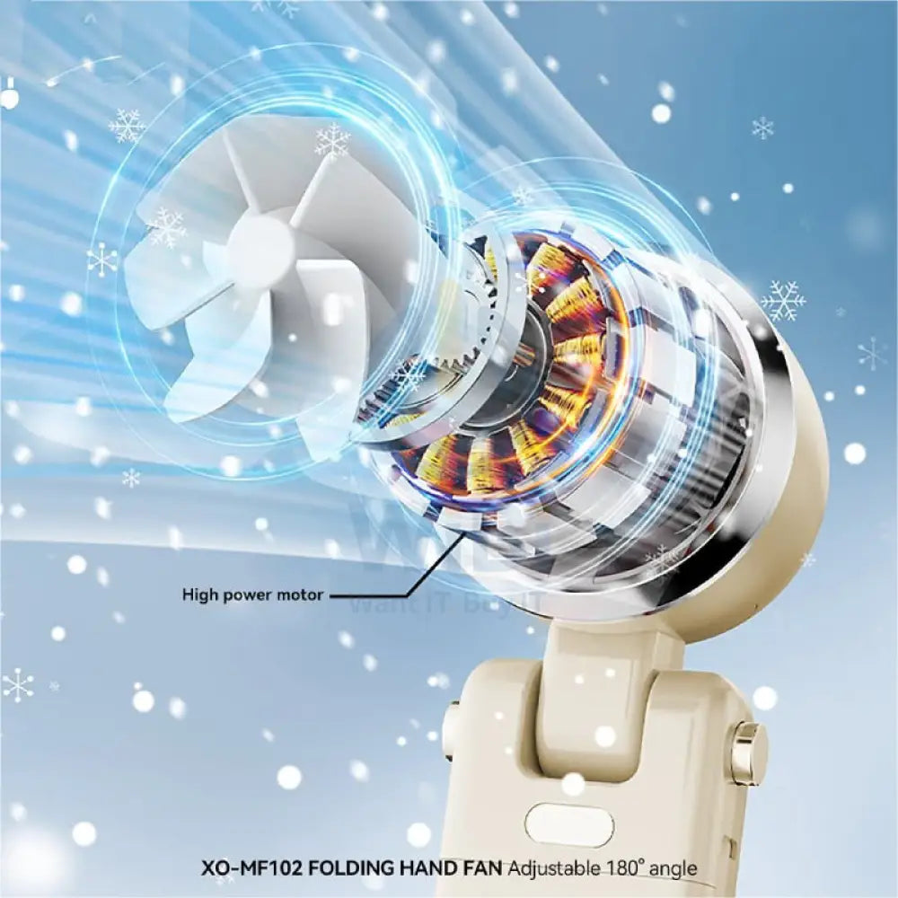 XO MF102 3-in-1 Electric Handheld Fan - 4000mAh / Cream Accessories > Smart Devices