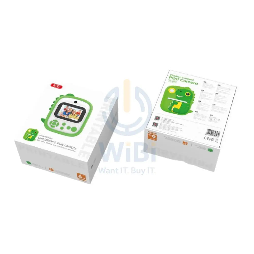 XO XJ05 Front and Back Kids Print Camera with Silicone Cover - Green Accessories > Smart Devices