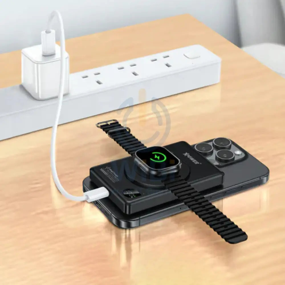 Xpower 6-in-1 Wireless Ultra Thin Power Bank With Stand - 10000mAh / 20W / Black Accessories > Power Bank