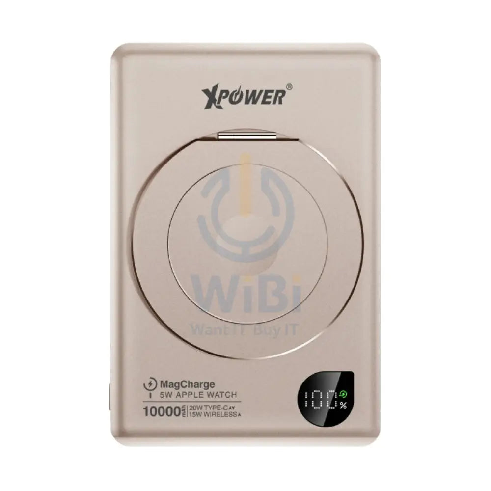 Xpower 6-in-1 Wireless Ultra Thin Power Bank With Stand - 10000mAh / 20W / Desert Titanium Accessories > Power Bank